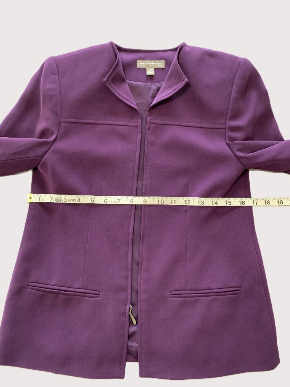 Valerie Stevens Petite Purple Women Blazer/Jacket Long Sleeves Size 2P - Picture 7 of 12